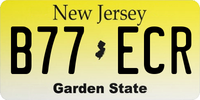 NJ license plate B77ECR
