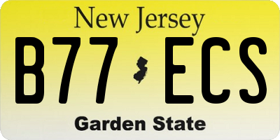 NJ license plate B77ECS