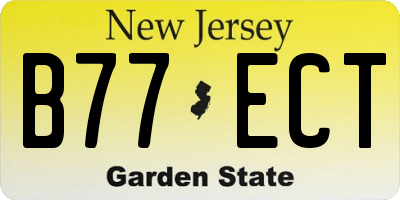 NJ license plate B77ECT