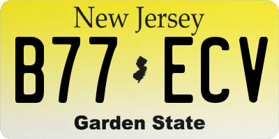 NJ license plate B77ECV