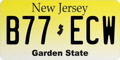 NJ license plate B77ECW