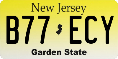 NJ license plate B77ECY
