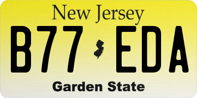 NJ license plate B77EDA