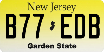 NJ license plate B77EDB