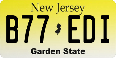 NJ license plate B77EDI
