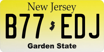 NJ license plate B77EDJ