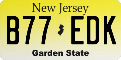 NJ license plate B77EDK