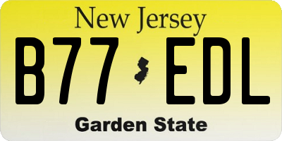 NJ license plate B77EDL