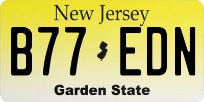 NJ license plate B77EDN