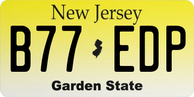 NJ license plate B77EDP