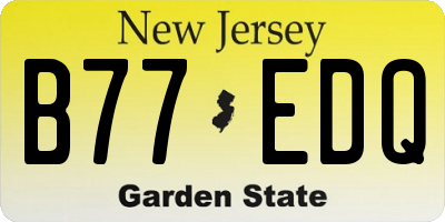 NJ license plate B77EDQ
