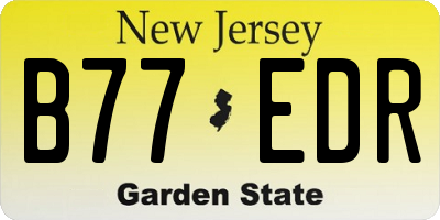 NJ license plate B77EDR