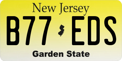 NJ license plate B77EDS