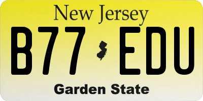 NJ license plate B77EDU