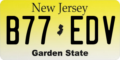 NJ license plate B77EDV