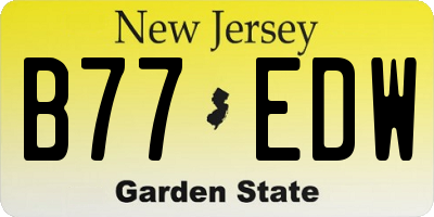 NJ license plate B77EDW