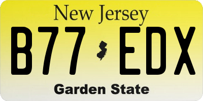 NJ license plate B77EDX