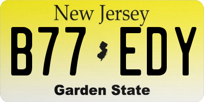 NJ license plate B77EDY