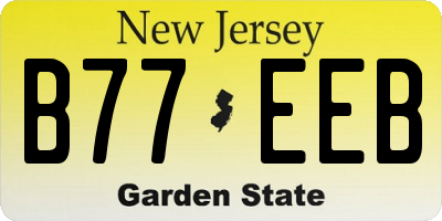 NJ license plate B77EEB