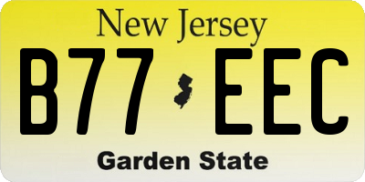 NJ license plate B77EEC