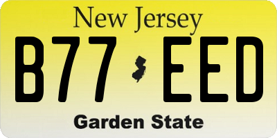 NJ license plate B77EED