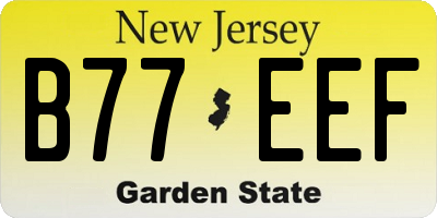NJ license plate B77EEF
