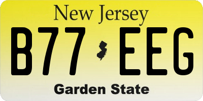 NJ license plate B77EEG