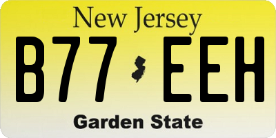 NJ license plate B77EEH