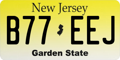NJ license plate B77EEJ