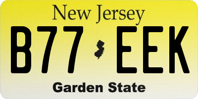 NJ license plate B77EEK