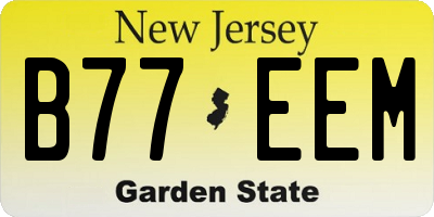 NJ license plate B77EEM