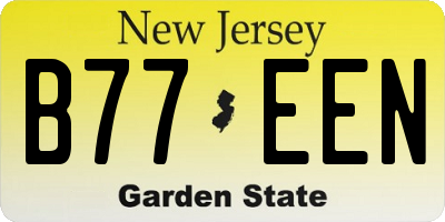 NJ license plate B77EEN