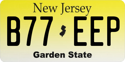 NJ license plate B77EEP