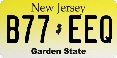 NJ license plate B77EEQ