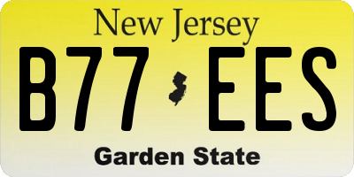 NJ license plate B77EES