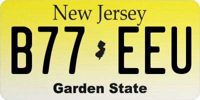 NJ license plate B77EEU