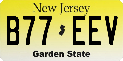 NJ license plate B77EEV