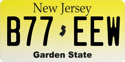 NJ license plate B77EEW