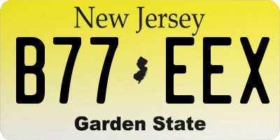 NJ license plate B77EEX