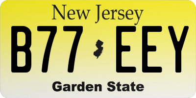 NJ license plate B77EEY