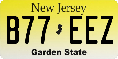 NJ license plate B77EEZ