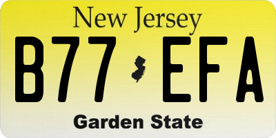 NJ license plate B77EFA