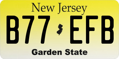 NJ license plate B77EFB