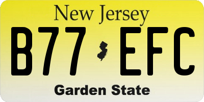 NJ license plate B77EFC