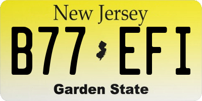 NJ license plate B77EFI