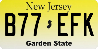 NJ license plate B77EFK