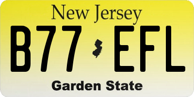 NJ license plate B77EFL