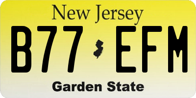 NJ license plate B77EFM