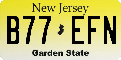 NJ license plate B77EFN