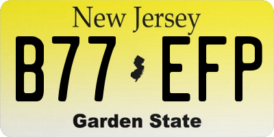 NJ license plate B77EFP